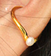Round Natural Pearl 925 Sterling Silver Non-Pierced Earring(Single)