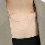 Double Layer OT Shape 925 Sterling Silver Necklace