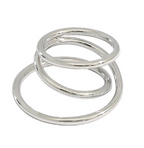 Casual Triple Layer Cross 925 Sterling Silver Adjustable Ring