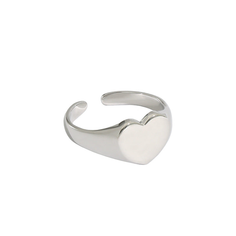 Casual Heart 925 Sterling Silver Adjustable Ring