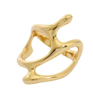 Casual Hollow Irregular Geometry 925 Sterling Silver Adjustable Ring