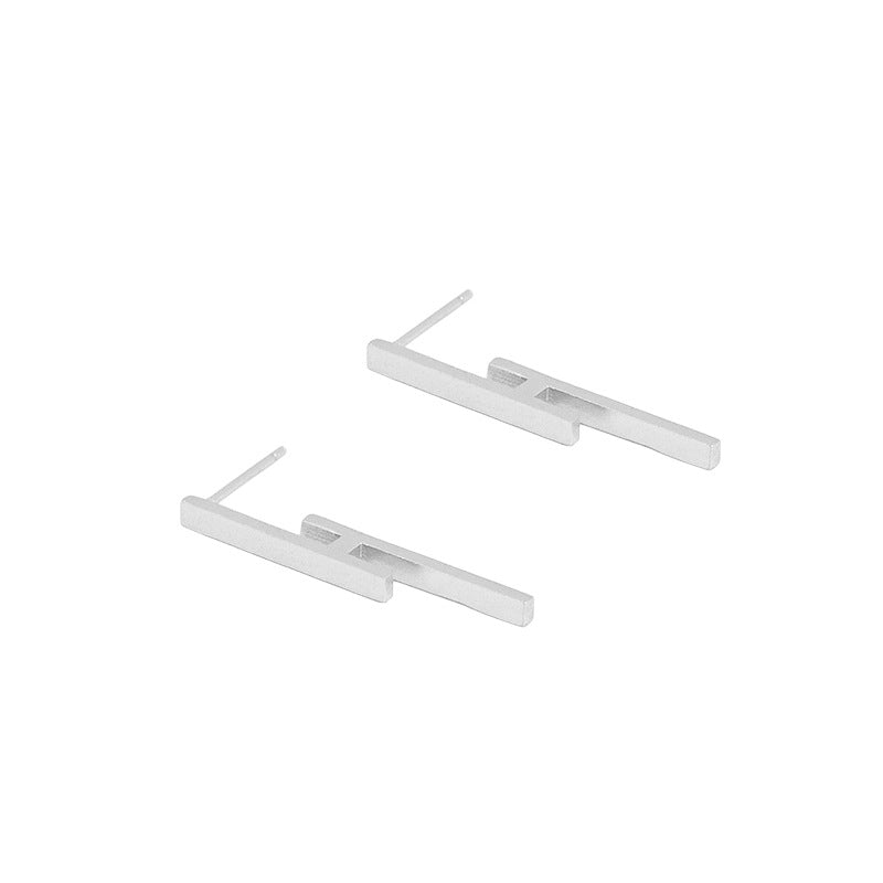 Party Letter H Shape 925 Sterling Silver Dangling Earrings
