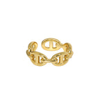 Cute Pig Nose Chain 925 Sterling Silver Adjustable Ring