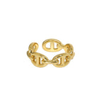 Cute Pig Nose Chain 925 Sterling Silver Adjustable Ring