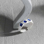 Casual Blue Epoxy Irregular 925 Sterling Silver Adjustable Ring