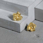 Daily Irregular Meteorite Stone 925 Sterling Silver Stud Earrings