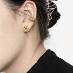 Asymmetry Irregular CZ Lava Flow 925 Sterling Silver Dangling Earrings