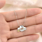 Colorful CZ Rainbow Girl Cloud 925 Sterling Silver Necklace