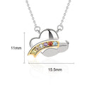 Colorful CZ Rainbow Girl Cloud 925 Sterling Silver Necklace