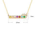 Colorful CZ Rainbow Sun Sweet 925 Sterling Silver Necklace