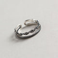 Vintage Double Layer Dot 925 Sterling Silver Adjustable Ring