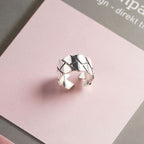 Vintage Minimalism Geometry 925 Sterling Silver Adjustable Ring
