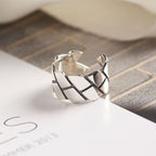 Vintage Minimalism Geometry 925 Sterling Silver Adjustable Ring