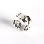 Vintage Weave 925 Sterling Silver Wide Adjustable Ring