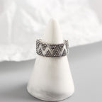 Vintage Dots Wide 925 Sterling Silver Adjustable Ring