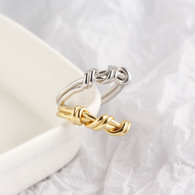 Casual Twisted Knot 925 Sterling Silver Adjustable Ring