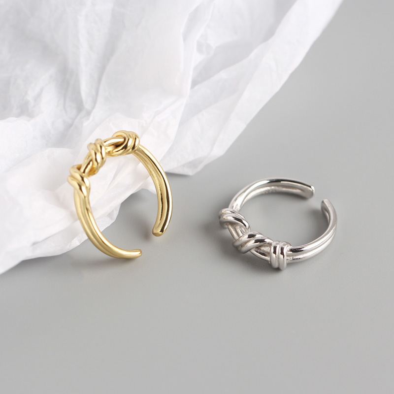Casual Twisted Knot 925 Sterling Silver Adjustable Ring