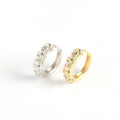 CZ Geometry Simple 925 Sterling Silver Hoop Earrings