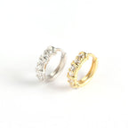 CZ Geometry Simple 925 Sterling Silver Hoop Earrings