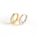 CZ Geometry Wave 925 Sterling Silver Hoop Earrings