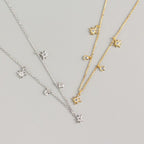 Women CZ Stars 925 Sterling Silver Necklace