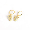 Animal CZ Owl 925 Sterling Silver Hoop Earrings