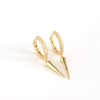 Party CZ Rivet 925 Sterling Silver Hoop Earrings