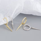 Party CZ Rivet 925 Sterling Silver Hoop Earrings