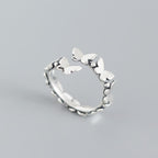 Vintage Mini Flying Butterflies 925 Sterling Silver Adjustable Ring