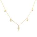 Women CZ Shining Stars 925 Sterling Silver Necklace