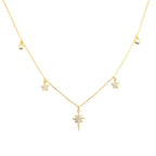 Women CZ Shining Stars 925 Sterling Silver Necklace