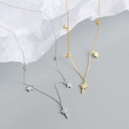 Women CZ Shining Stars 925 Sterling Silver Necklace