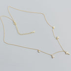 Women CZ Shining Stars 925 Sterling Silver Necklace
