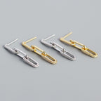 Office CZ Hollow Chain 925 Sterling Silver Dangling Earrings