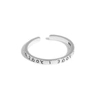 Vintage Simple Greek Alphabet 925 Sterling Silver Adjustable Ring
