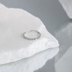 Vintage Simple Greek Alphabet 925 Sterling Silver Adjustable Ring