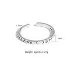 Vintage Simple Greek Alphabet 925 Sterling Silver Adjustable Ring