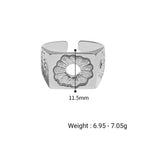 Ekegant Hollow Daisy Flower Geometry 925 Sterling Silver Adjustable Ring