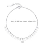 Beautiful Shining Small Slice 925 Sterling Silver Anklet