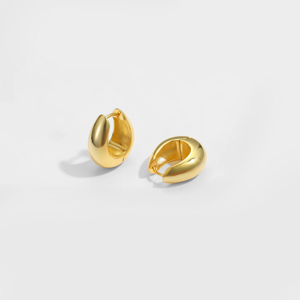 Casual Geometry Letter U Shape 925 Sterling Silver Hoop Earrings