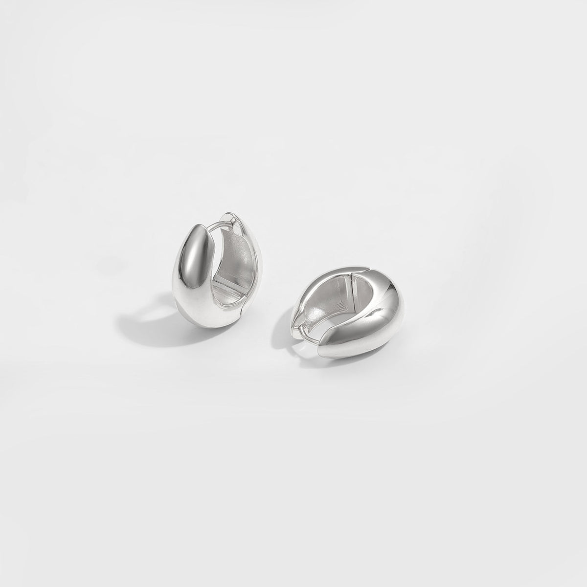 Casual Geometry Letter U Shape 925 Sterling Silver Hoop Earrings